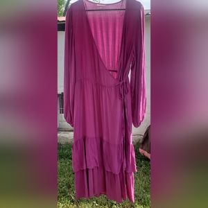 Knox Rose Magenta ruffle wrap dress